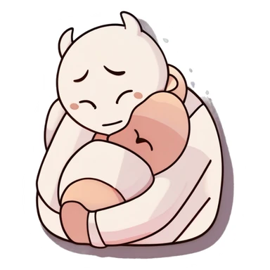 Sad hug sticker