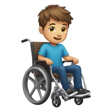 Kid boy in a wheel chair sticker