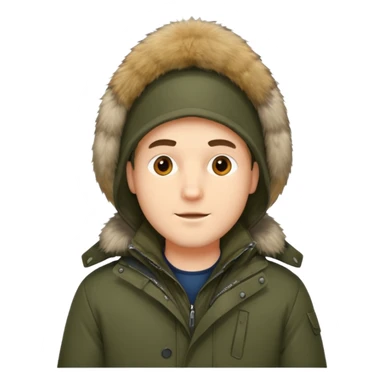 Man in parka sticker