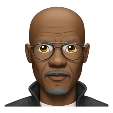 bald samuel l jackson serious from movie "shaft" sticker