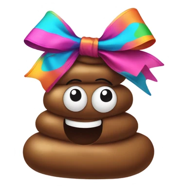 Poop with bow sticker