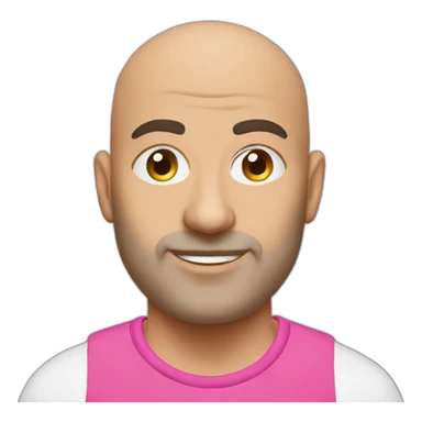 Bald Lebanese agile coach with pink tshirt sticker