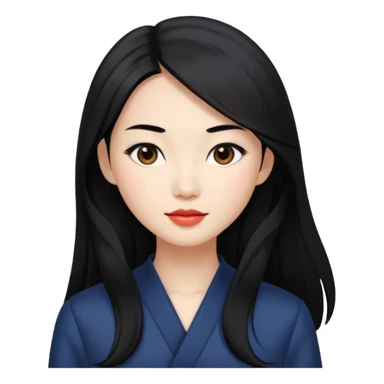 data scientist, chic dressed, asian woman, long black hair sticker