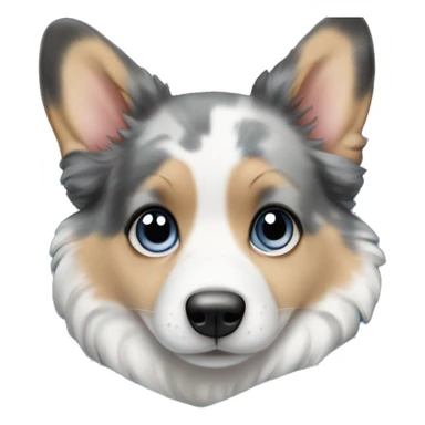 Blue Merle girl corgi with a blue eyes in blanket sticker