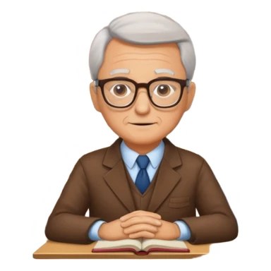 old male Librarian in foreign countries with glasses and librarian uniform sitting in library infront of bookshelf sticker