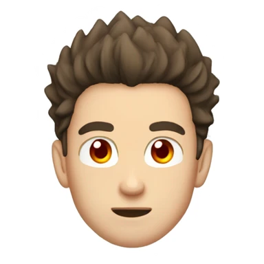 man with brown hair goku haircut and red eyes sticker