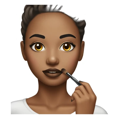 Realistic girl doing her makeup  sticker