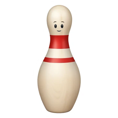 a wooden bowling pin sticker