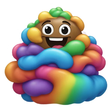 Rainbow poop sticker