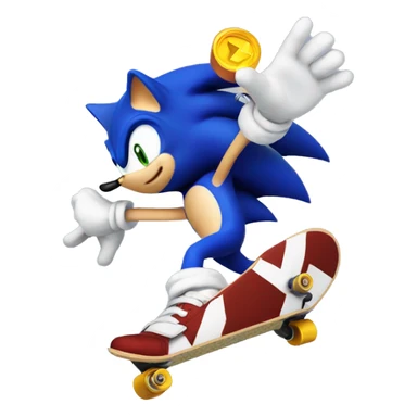sonic the hedgehog skateboarding sticker