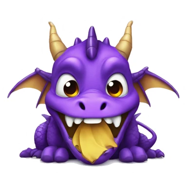 Dragon with purple beeing sad and crying sticker