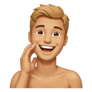 guy holding his neck while laughing  sticker