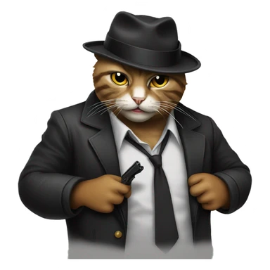 Cat gangster sticker