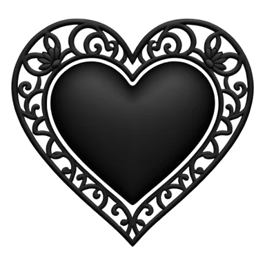 Black lace heart sticker