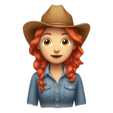 carrie red head cowgirl teacher sticker