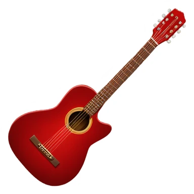 Red, acoustic guitar sticker