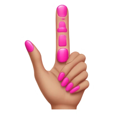 pinky finger with pink nail sticker