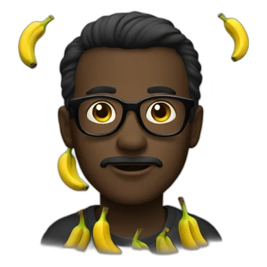 noir avec des bananes sticker