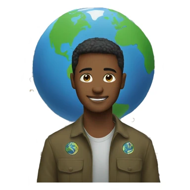 Earth with activists sticker