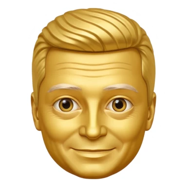 president of ukraine is gold, his skin made from gold sticker