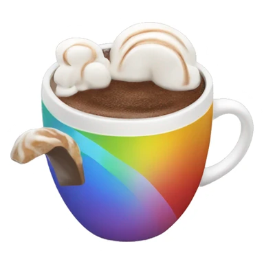 Rainbow coffee cup with hot coco  sticker
