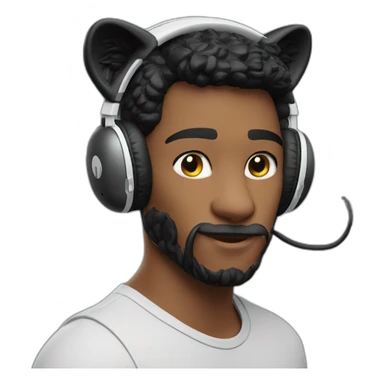 panther  airpods max on head sticker