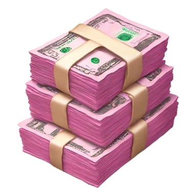 pink money stack sticker