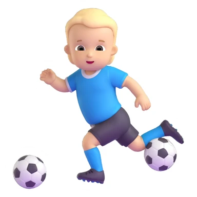 Baby playing soccer sticker