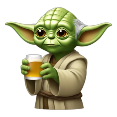 Yoda qui bois une bière sticker
