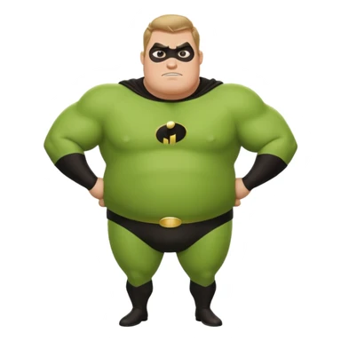 green fat mr incredible farting  sticker