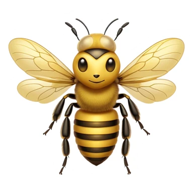 Cinematic Noble Bee Portrait Emoji, Poised and industrious, with a compact, fuzzy body in golden-yellow hues, delicate translucent wings, and a gentle, determined expression with focused eyes, Simplified yet sharp and sophisticated features, highly detailed, glowing with a soft, sunny radiance, high shine, intelligent and diligent, stylized with an air of natural elegance, focused and alert, soft glowing outline, capturing the essence of a watchful and confident bee that appears ready to buzz out of the screen with effortless authority! sticker