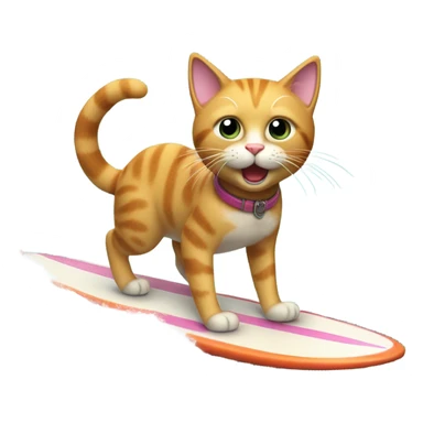 Cat surfing sticker