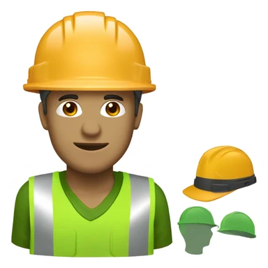 construction green hard hat helmet sticker