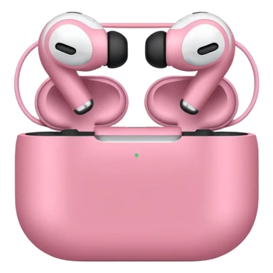Create a pink happy circle emoji who listens to music on AirPods Max make them always this style 🥹 sticker