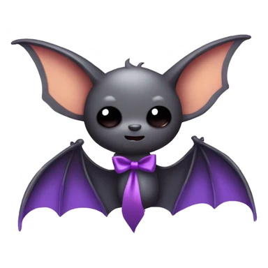 Bat with a cute ribbon 🎀 on the side of his forehead  sticker