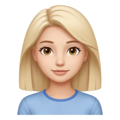 Clean girl influencer emoji-style character, head and shoulders portrait (chest-up crop), minimal makeup, natural glow skin, soft confident smile, sleek hair, neutral pastel outfit sticker