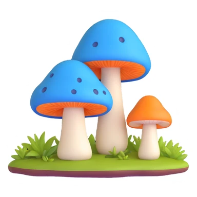 blue mushroom sticker