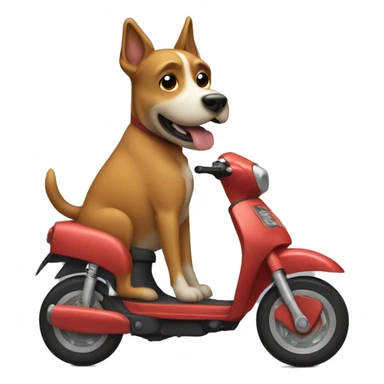 dog riding skooter sticker