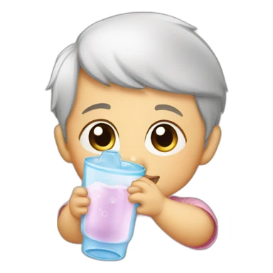 Baby drink water sticker