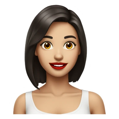 Sweet and sexy brunette girl with a smile and red lips   sticker