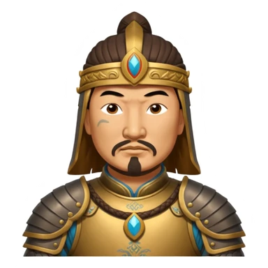 Genghis Khan in armor in 3/4 position sticker