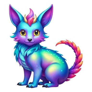 Shiny Colorful Night-Colored Fionbri-creature by Falvie (full body) sticker