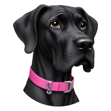  black Great Dane with skinny pink collar  sticker