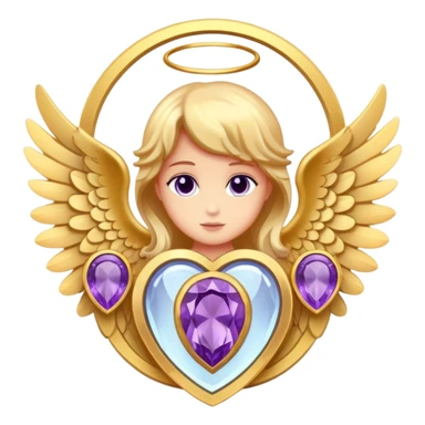 4th place award Number in frame decorated with golden angel  wings and amethyst  stone sticker