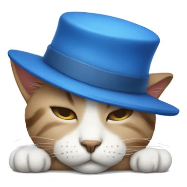 sleepy cat with blue hat sticker