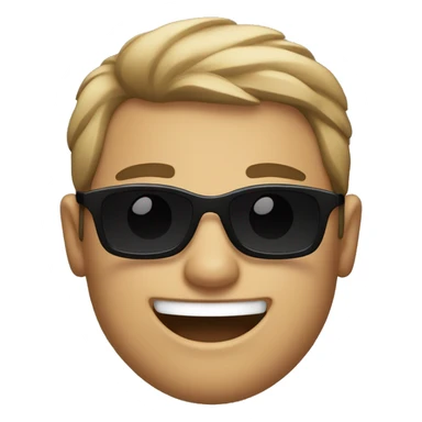happy guy in black shirt with sunglasses sticker