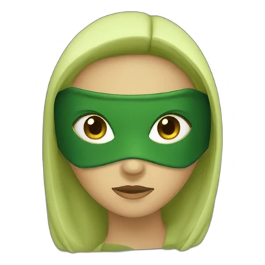 Green ninja girl  sticker