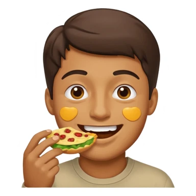 Create a sticker in which a man 6 is hand by denoting other friend that have you eaten in  face sticker