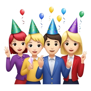 Party celebration with confetti and balloons sticker