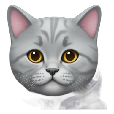 A British shorthair blue with an unicorn hoodie  sticker